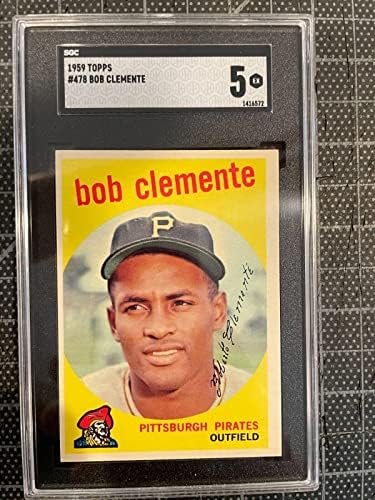 1959 Topps 478 Roberto Clemente Pittsburgh Pirates Baseball Kártya Cskp 5 Volt Repedt Volt A Baseball