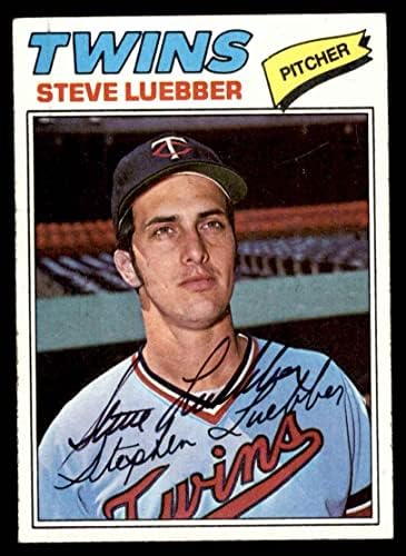 1977 Topps 457 Steve Luebber Minnesota Twins (Baseball Kártya) Autogramot Ikrek
