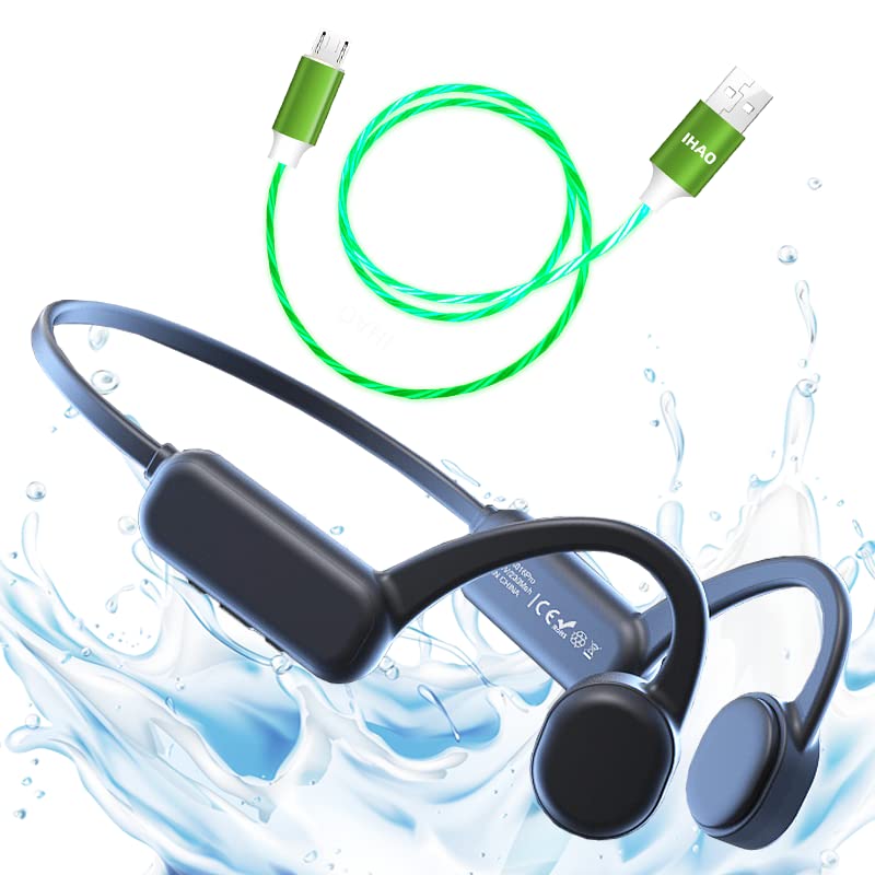 IHAO Úszás Fejhallgató Igaz csontvezetéses Nyitva Ear Fülhallgató MP3 Lejátszó, Micro USB-USB 2.0 Android