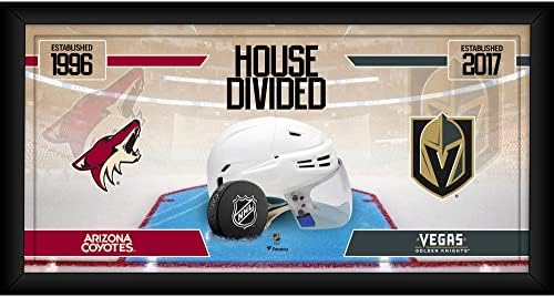 Arizona Farkasok vs Vegas Arany Lovagok Keretes 10 x 20 Ház Jégkorong Kollázs - NHL Csapat Plakkok, valamint
