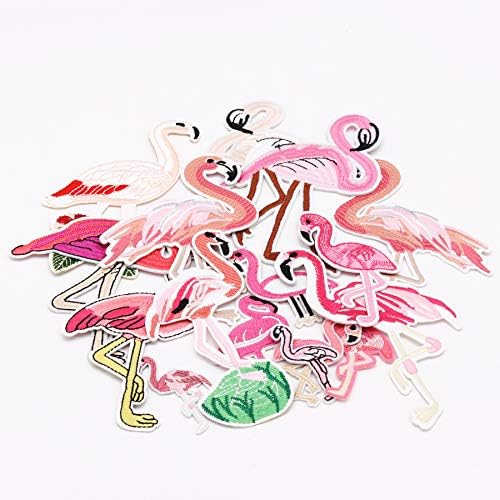 15pcs Flamingo Vas a Foltok Hímzett Motívum Applied Vegyes Méretű Dekoráció Varrni A Foltok Egyéni Foltok