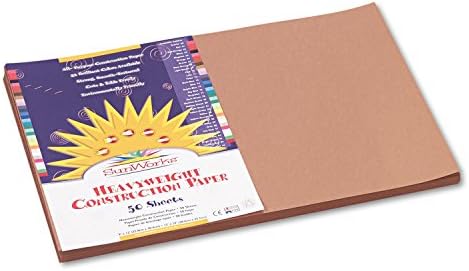 SunWorks 6907 Építési Papír, 58 kg, 12 x 18, Világos Barna, 50 Lap/Csomag