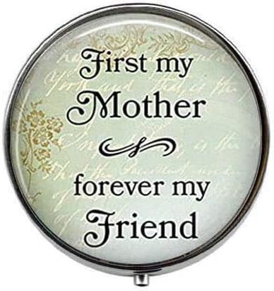 Első Anyám Örökre A Barátom anyák Napja - Art Fotó Tabletta Doboz Varázsa Tabletta Doboz - Üveg Candy