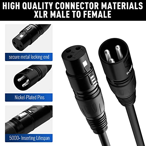 XLR Kábel, Mikrofon Kábel 25 Méter,Elecan, nagy teherbírású szimmetrikus XLR Kábellel (A 25-200FT) 3-Pólusú