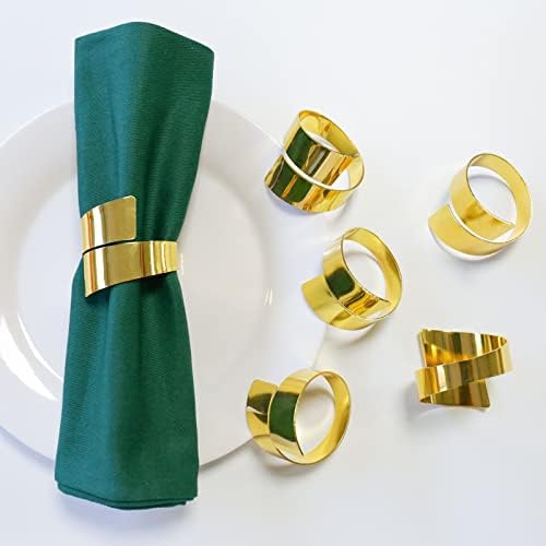 Getfitsoo Arany Szalvéta Gyűrű,Fém Szalvéta Gyűrű Készlet 6 Esküvői Karácsonyi Party Vacsora Dekoráció