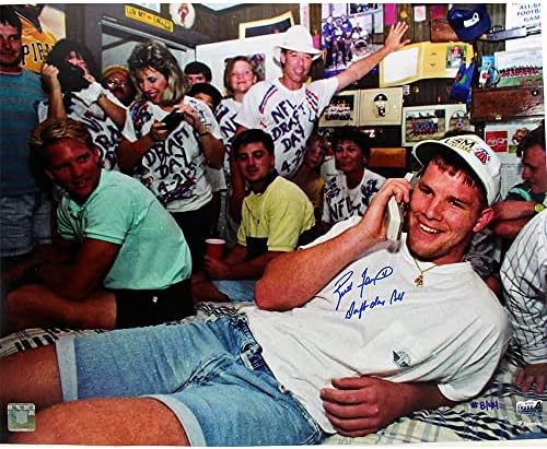 Brett Favre Aláírt Green Bay Packers Keretben 16×20 NFL-Fotó – Beszél a Telefonon – a Tervezet Nap Call