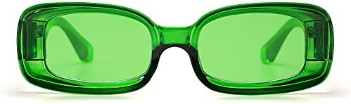 VANLINKER Y2K Trendi Téglalap Napszemüveg Női Férfi Retro Divat 90-es Vastag Szemüveg Négyzet alakú Keretek