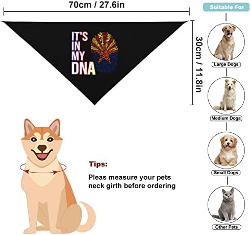 Benne van a DNS-Arizona Állami Zászló Mintával Nyomtatott Pet Kendő Szép Háromszög Pet Sál Kényelmes Kutya