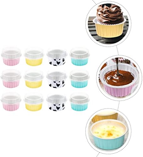 Hemoton Sütés Konténerek Cupcake Aljzat Muffin Csésze: 20db Pudingos Eldobható Ramekins Alumínium Fólia