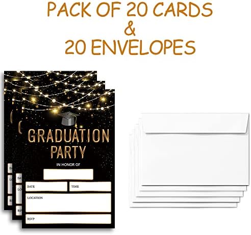 FujLoy 20 Kártyák Borítékok, ballagási meghívókat 2023, 2023 Főiskola, középiskola, Egyetem Végzős Ünnep.（008）