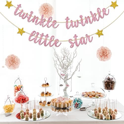 Dalaber Twinkle Twinkle Little Star Banner - babaváró Party Dekoráció, Szülinapi Parti Dekoráció, Neme