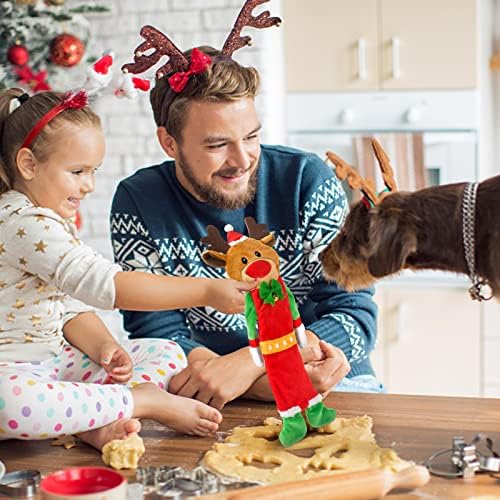 Yoochee 3 Csomag Karácsonyi Nyikorgó Kutya Játékok, Plüss Nincs Töltelék Játék, Kutya, Puppy, Tartós Rágni,