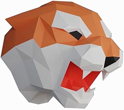 WLL-DP Kis Tigris Fejét Geometriai Papír Modell 3D Origami Puzzle Kreatív Fali Dekoráció, Papír Trófea