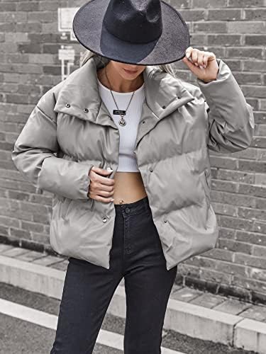 EDWOL Kabátok Női - Csepp Váll Bőr Puffer Kabát (Szín, Méret : Nagy)