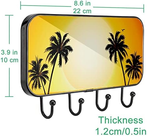 Trópusi Palm Naplemente Jelenet Nyomtatás fogas Fali, Bejárat fogas 4 Össze a Kabát, Sapka Törölköző,
